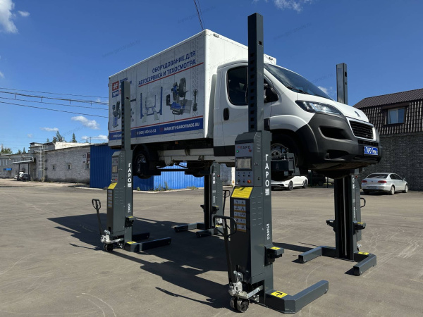 Передвижной автомобильный подъемник г/п 34 т, 4 стойки, ПКП-8.5/4